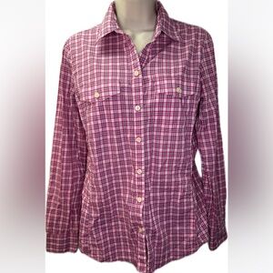 Banana Republic Women's Plaid Button-Up Shirt - Small